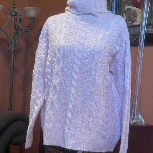 Forever 21 Pink Cowl Neck Cable Sweater - Picture 11 of 11